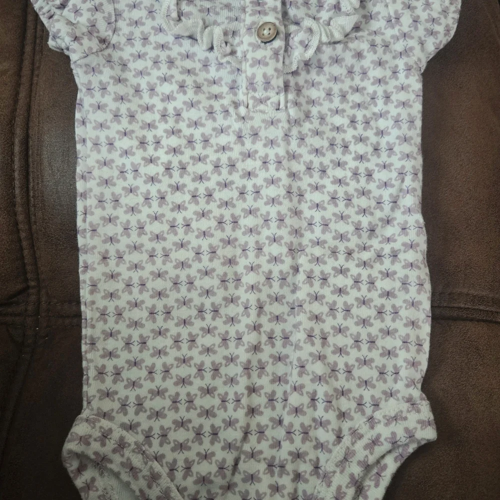 Carter's Purple and White Baby Pajama Set